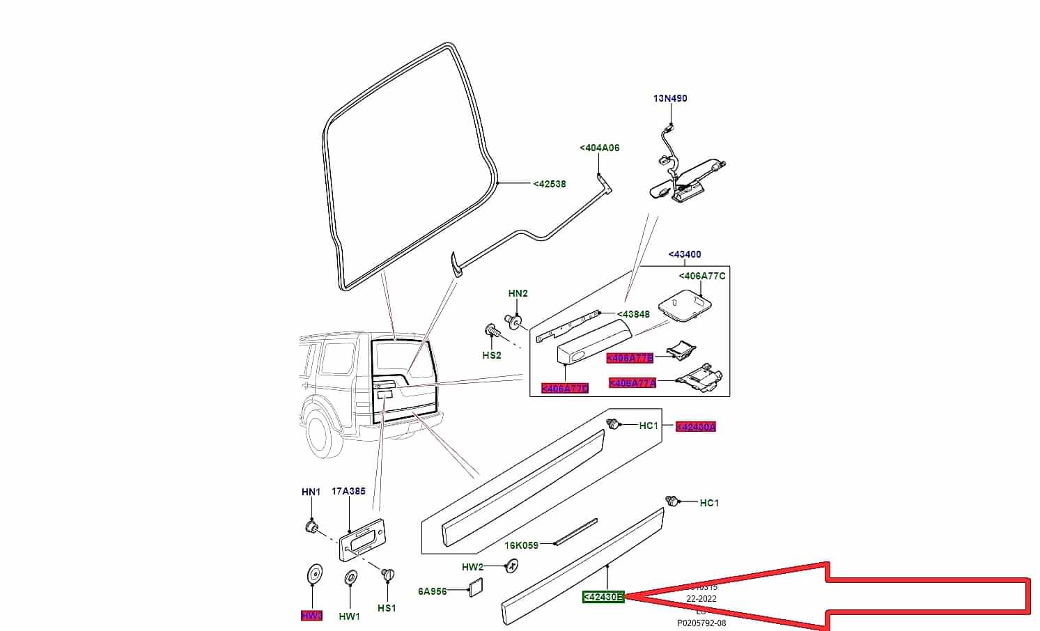 LR010640 Bagaj Alt Kapak Kaplama Discovery 3 4