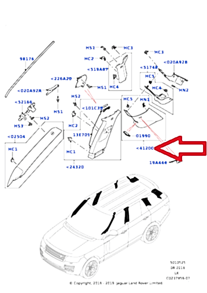 LR112150 LR079237 D-Direk Sağ İç Kaplaması Range Rover