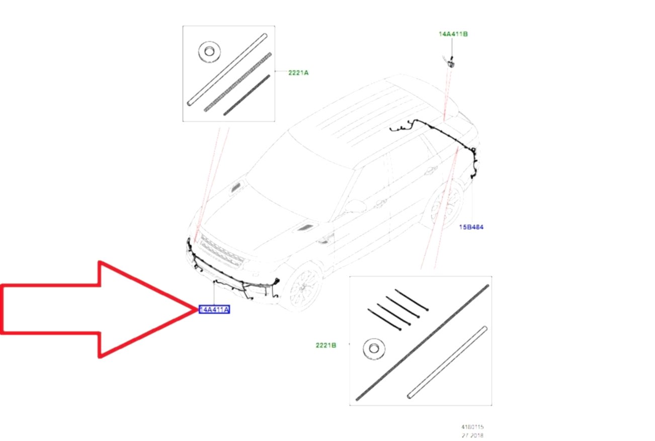 LR089510 Ön Tampon PDC Elektrik Kablo Demeti Range Rover Sport